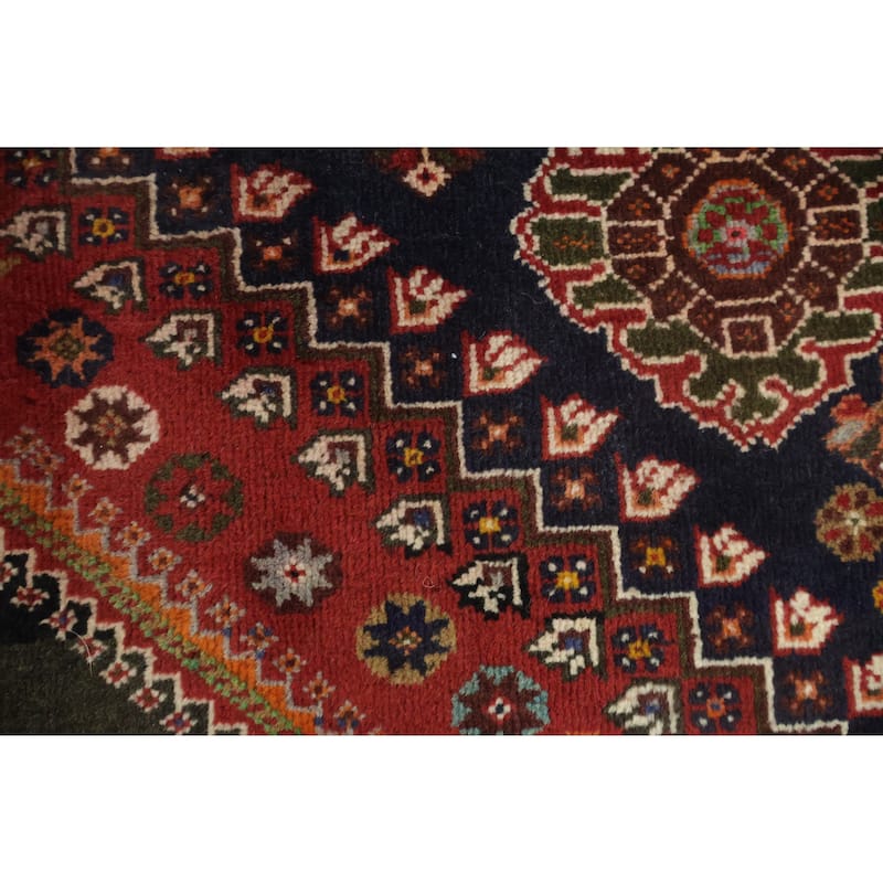 Hand Knotted Oriental 100% Wool Carpet Traditional Tribal Red Shiraz Area Rug - 6' 0'' X 4' 1''