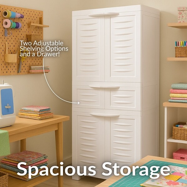 Sunnydaze Garage Storage Cabinet, Polypropylene Plastic - Bed Bath