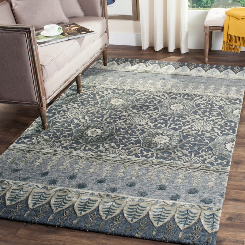 SAFAVIEH Handmade Allure Meta Modern Floral Wool Rug
