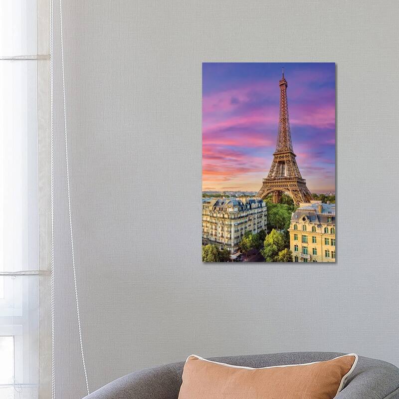 iCanvas "Colorful Sunset Eiffel Tower Paris" by Susanne Kremer Canvas Print - 26x18x1.5