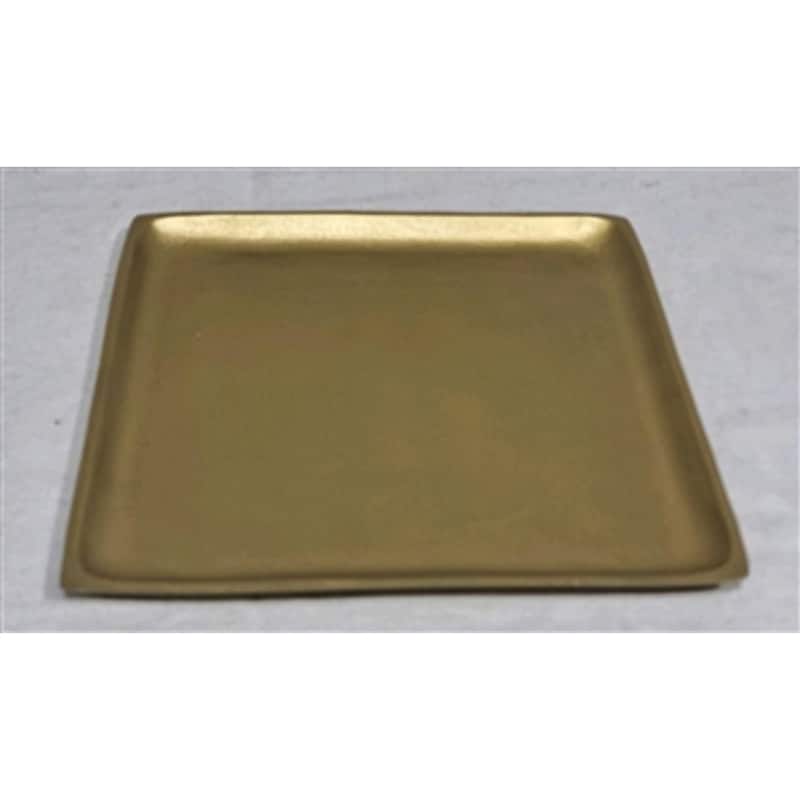Antique Square Plate - 11" - Brass Tone - Bronze