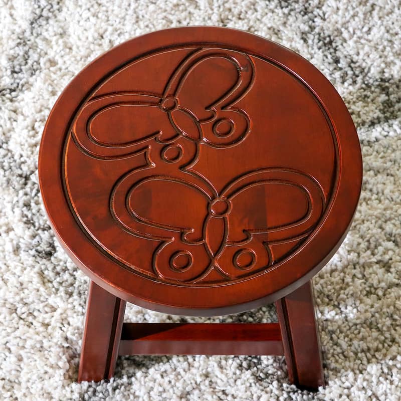 DTY Indoor Living Fairplay Carved Wooden Step Stool