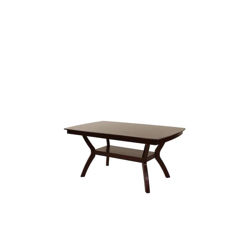 Formal Look 1pc Dining Table w Shelve Solidwood Espresso Finish Dining Room Furniture