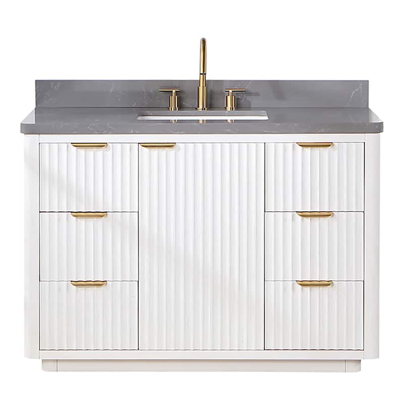 Cadiz Bath Vanity with Composite Stone Top without Mirror