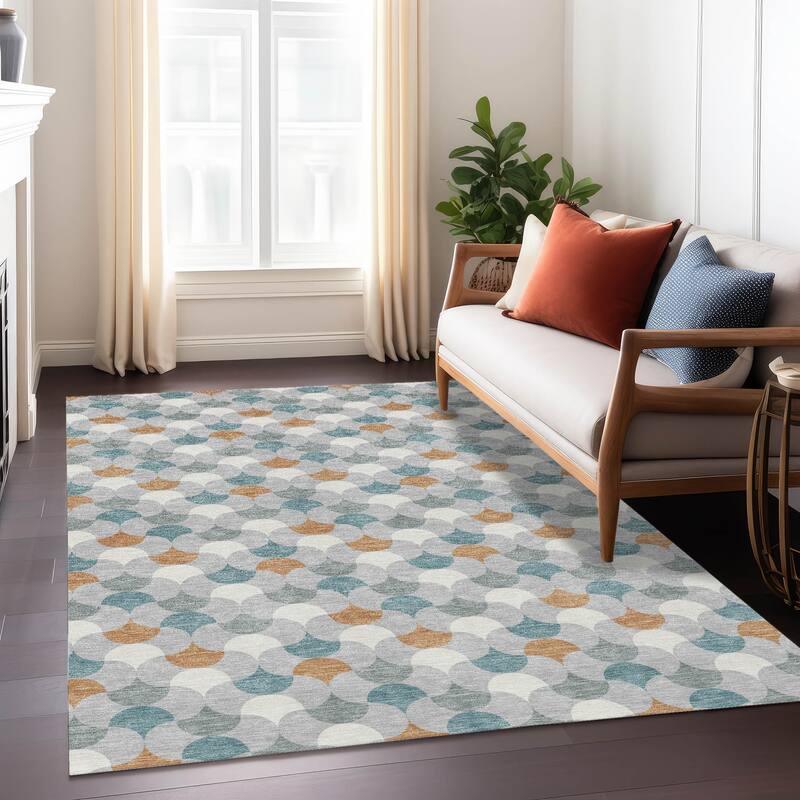 Machine Washable Indoor/ Outdoor Modern Osage Chantille Rug