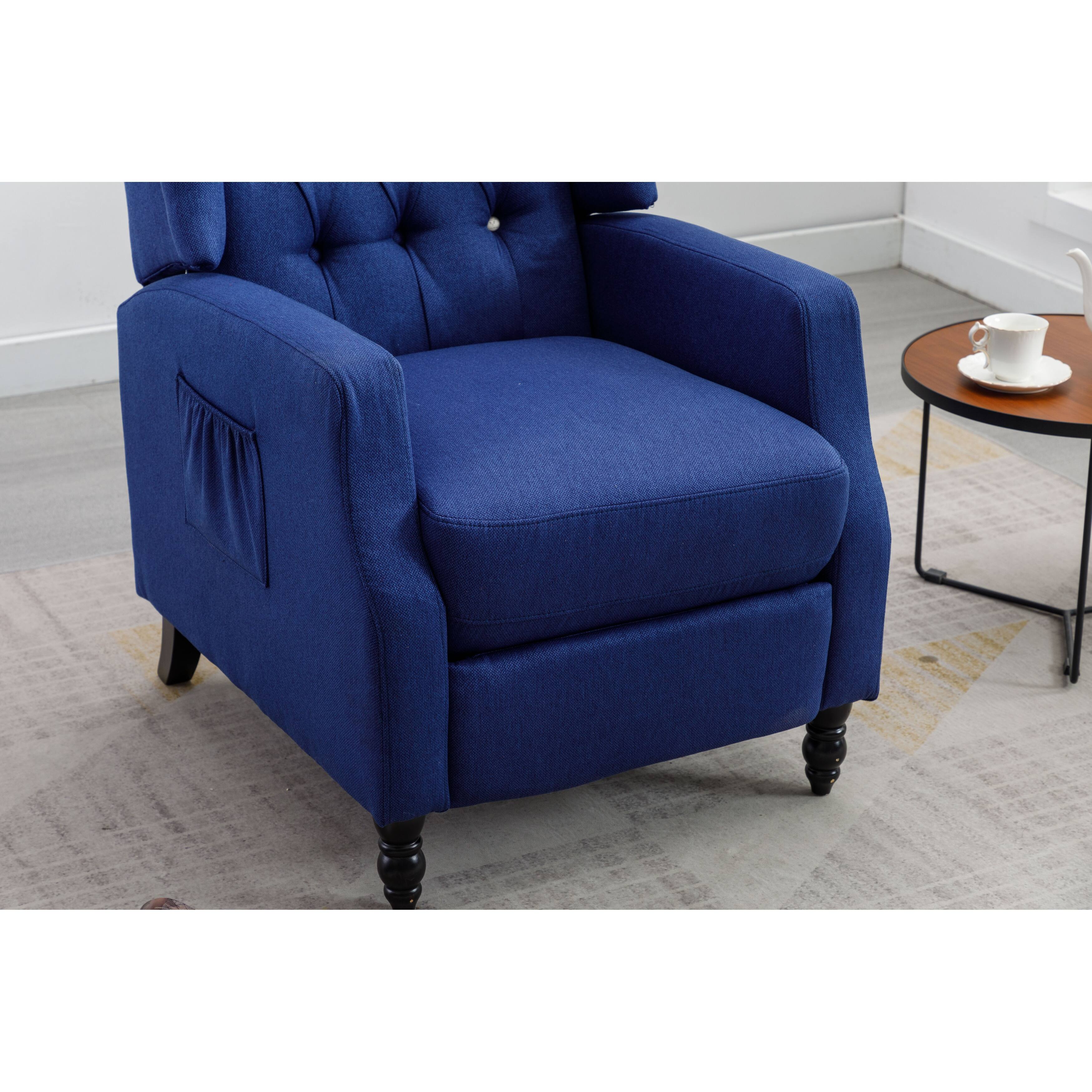 Lean Back Accent Chair Velvet Wingback Chairs Tufted Cushions Arm Sofa