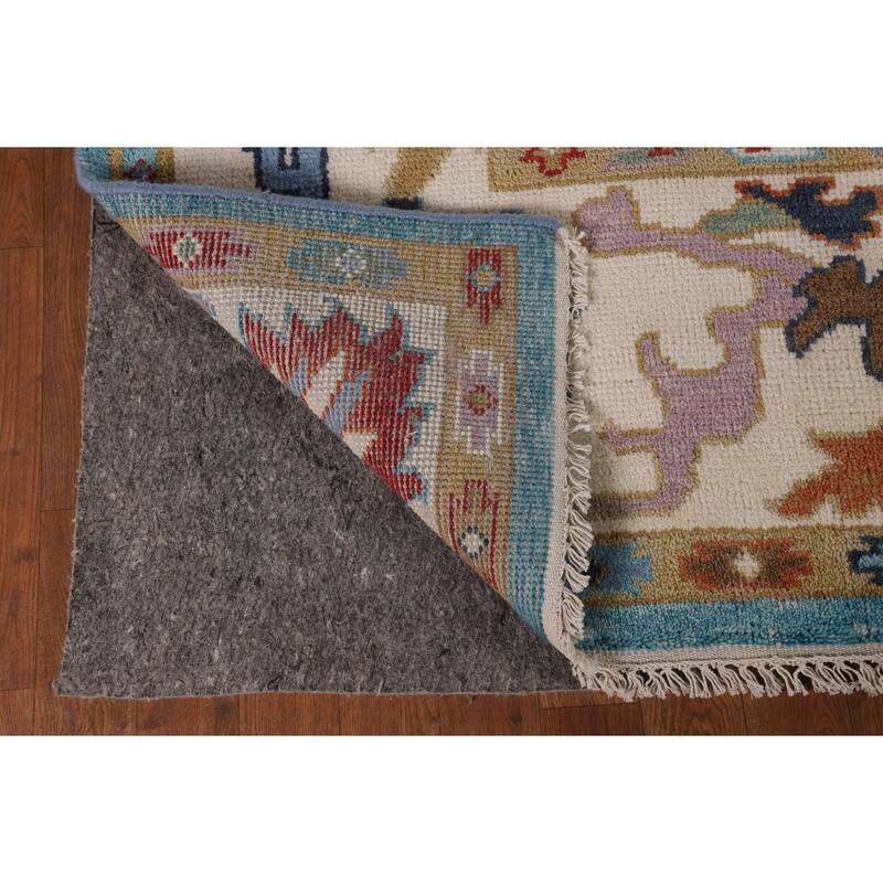 Blue Floral Oushak Oriental Area Rug Handmade Dining Room Wool Carpet - 7'10"x 9'10"