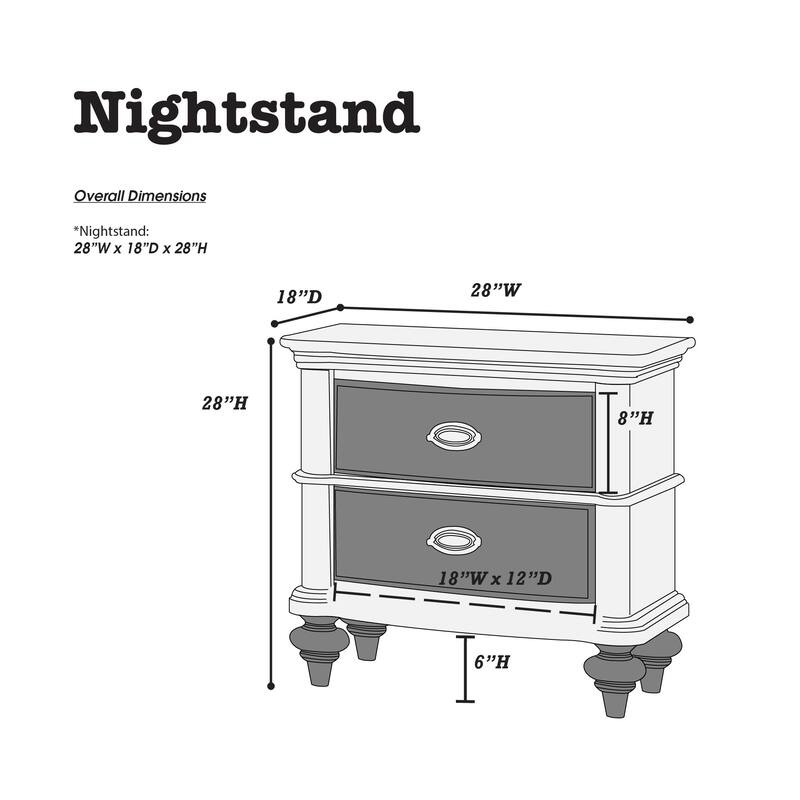 Luxury Classic Antique / 1pc Nightstand Storage Space Bedside Table Bedroom Furniture