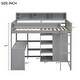 preview thumbnail 3 of 10, Wood Twin Size Loft bed with Multiple Storage Shelves and Wardrobe