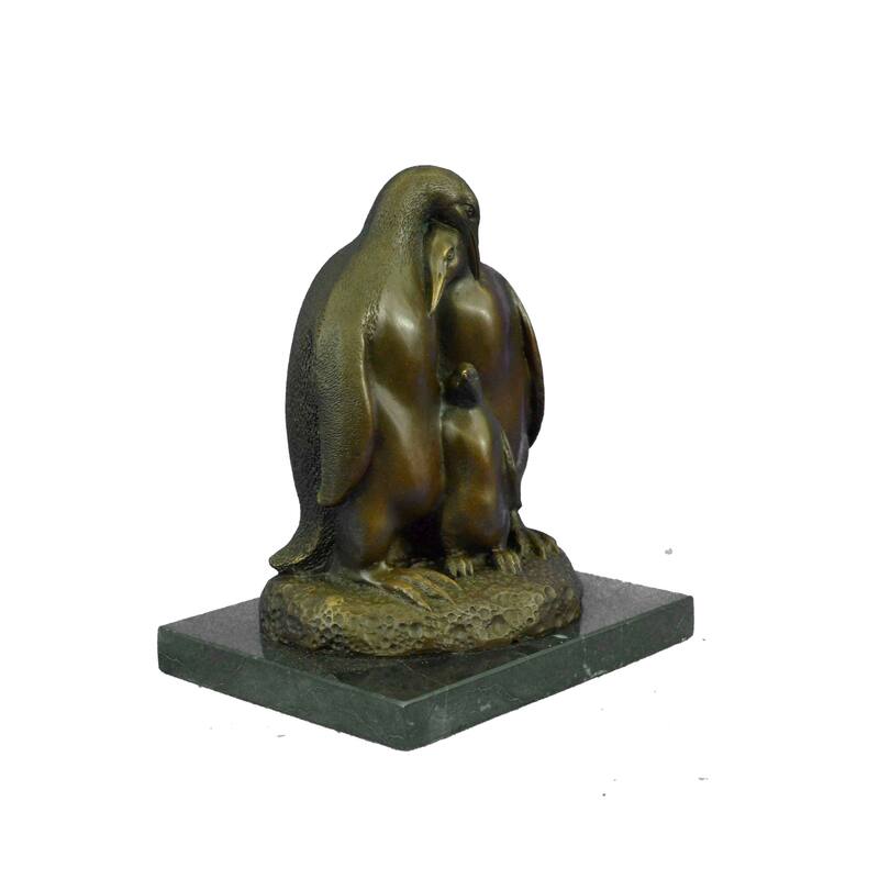 Antarctic Spring Penguins Bronze Sculpture Art Deco Figurine Art Statue Figure