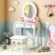 preview thumbnail 6 of 4, Kids Vanity Set Makeup Table Chair Sweet Set with Storage Drawer