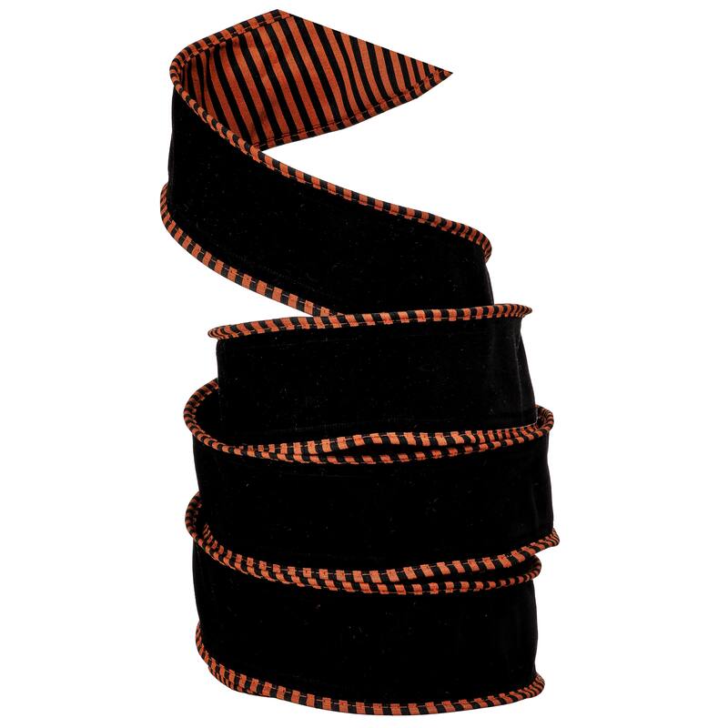 2.5"X10Y Dupion With Stripe Ribbon