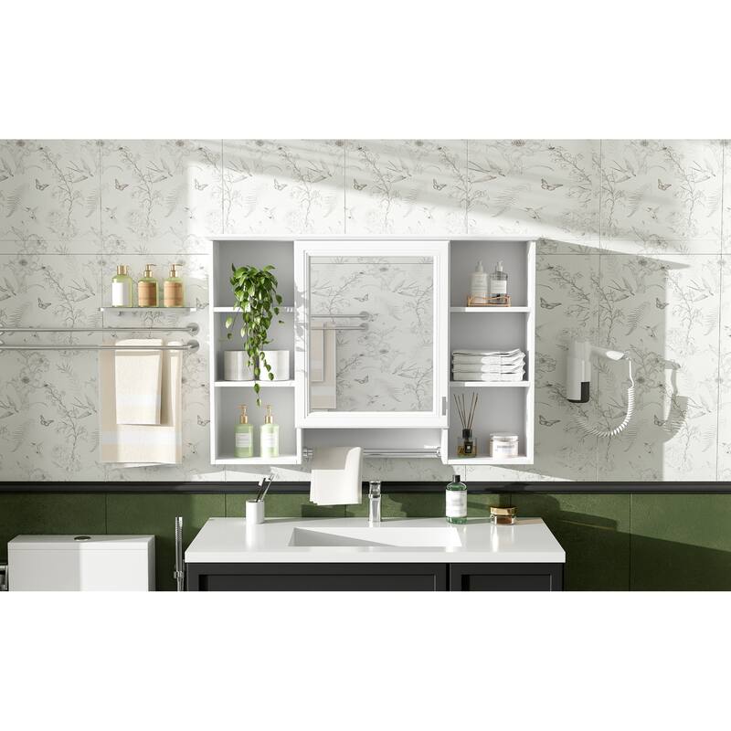 Roomfitters 42 Inch 3-in-1 Wall Mount Medicine Cabinet, Mirror Storage with Adjustable Shelf & Soft Close Doors