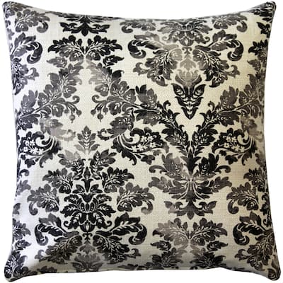 Calliope Gray Damask Pattern 20x20 Throw Pillow