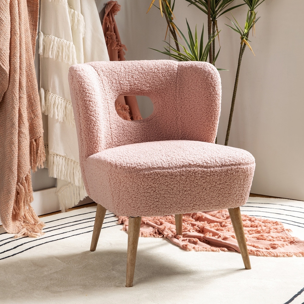 Pink Natural Finish Barrel Chair Accent Chairs Bed Bath Beyond
