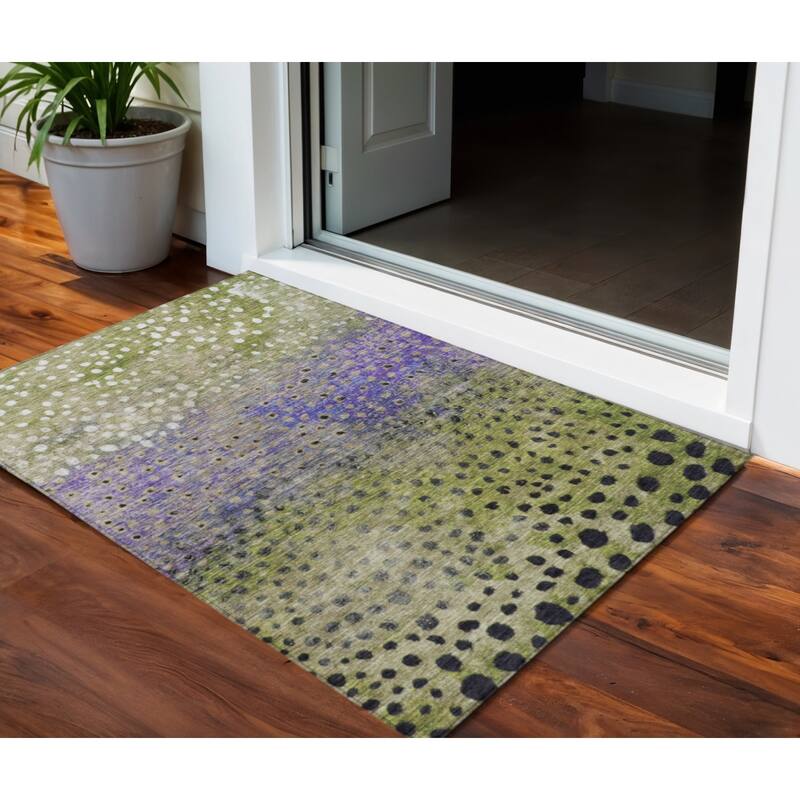 HomeRoots Abstract Transitional Rectangle Outdoor Rug - 3' x 5'
