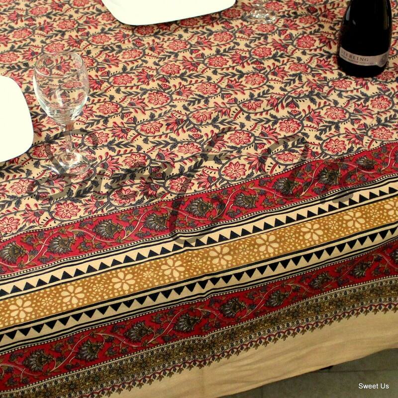 Cotton Blessed Floral Tablecloth Rectangle