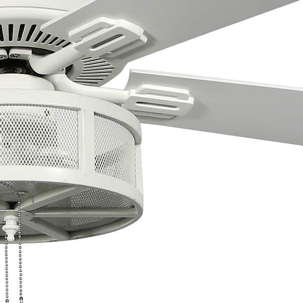 slide 6 of 10, Copper Grove Uoleva 52-inch 5-blade Alabaster Mesh LED Ceiling Fan White - Pull Chain