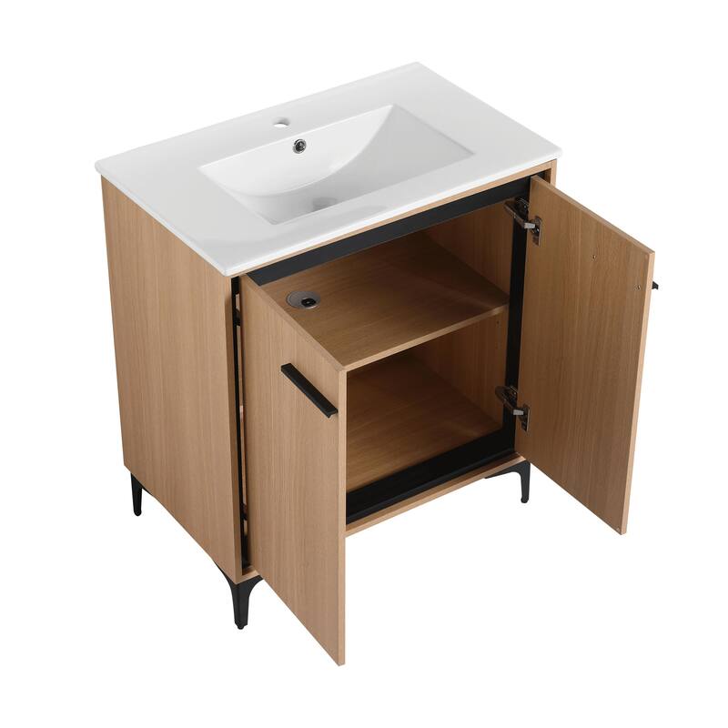 Bathroom Vanity Base with Basin and 2 Doors