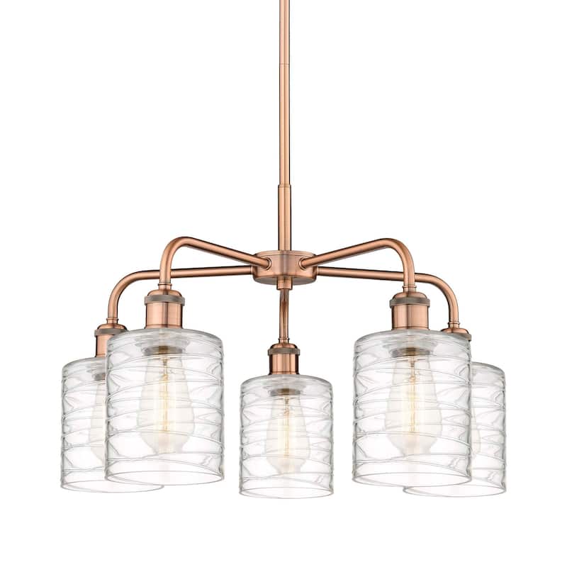 Innovations Lighting 516-5CR-15-23 Cobbleskill Chandelier Cobbleskill - Antique Copper / Deco Swirl