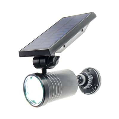 8 LED Solar Powered Motion Security Sensing Spotlight - IP66 Waterproof, 360-deg Rotatable 1400LM Warm Bright White Floodlight
