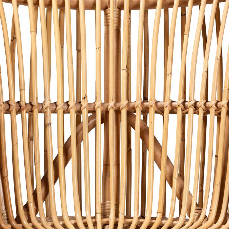 bali & pari Nagoya Modern Bohemian Natural Rattan Lounge Chair-Small or Large