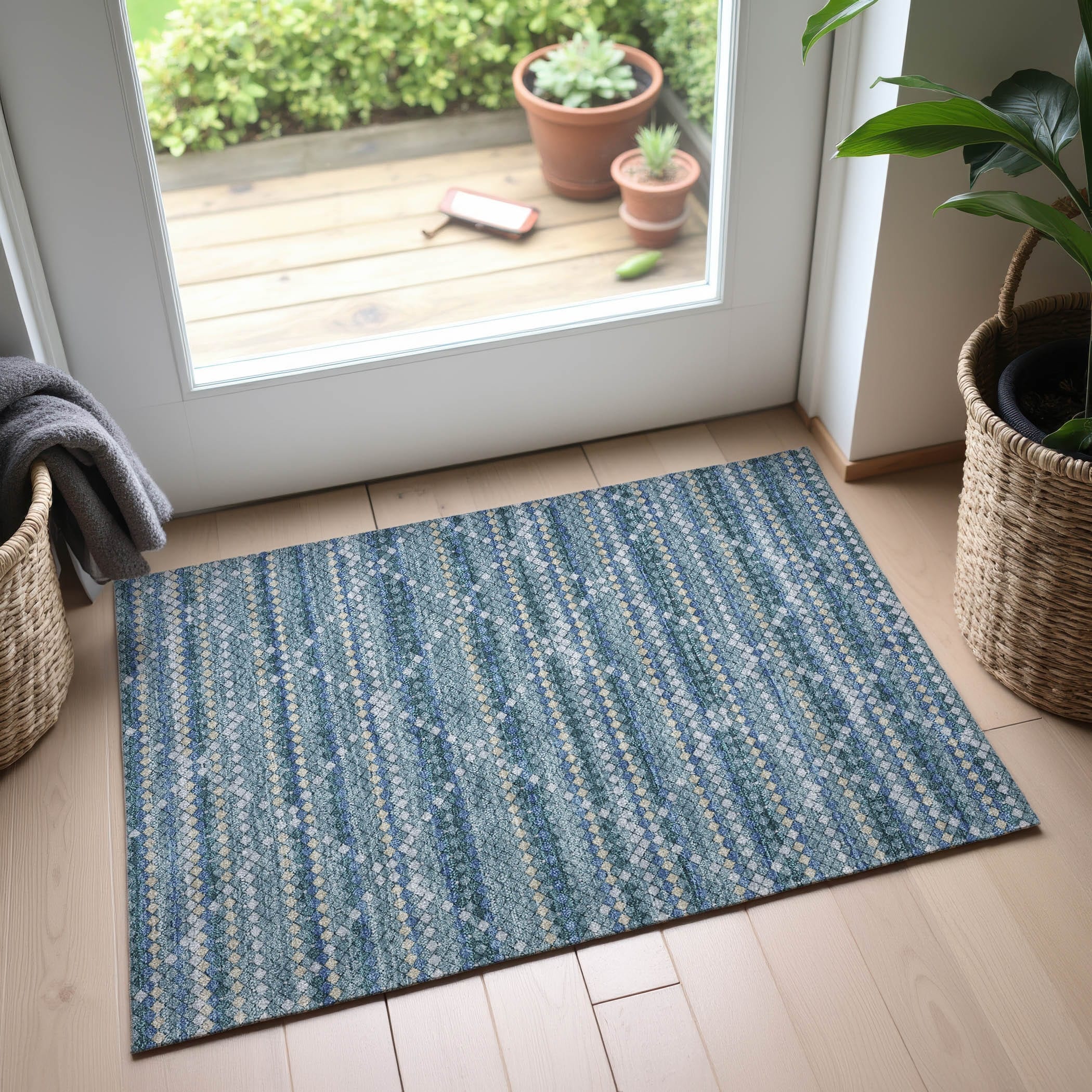Premium Washable Super Soft Trellis Ombre Mayfield Rug