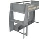 preview thumbnail 26 of 25, Wooden Gaming Loft Bed with LED Light and Multi-storage Shelves, Twin/Full Size Loft Bedframe with Desk and Hanging Clothes Rack