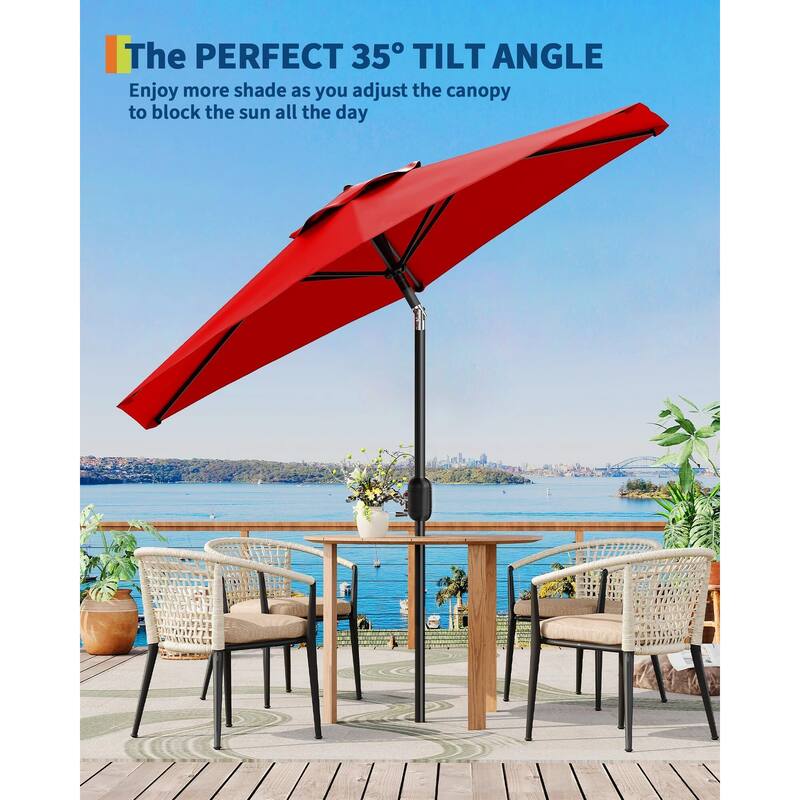 Coromose 7.5FT Patio Umbrella Outdoor, 6 Sturdy Ribs UV Protection,for Deck Poolside Backyard