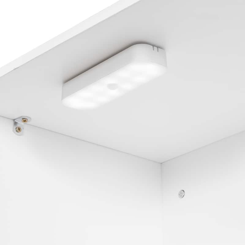 Roomfitters Twin L-Shaped Platform Bed with Trundle, Storage Cabinets and LED Desk