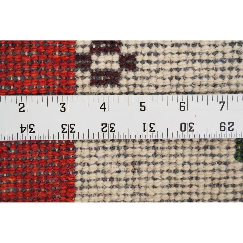 Hand Knotted Oriental 100% Wool Carpet Modern Solid Oranges & Rust Gabbeh Area Rug - 7' 10'' X 5' 6''