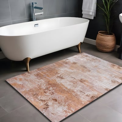 Beverly Rug Queen Abstract Non-Slip Rubber Back Washable Indoor Area Rug