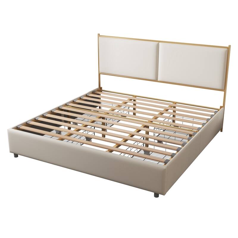 Classic Metal Platform bed with Four drawers