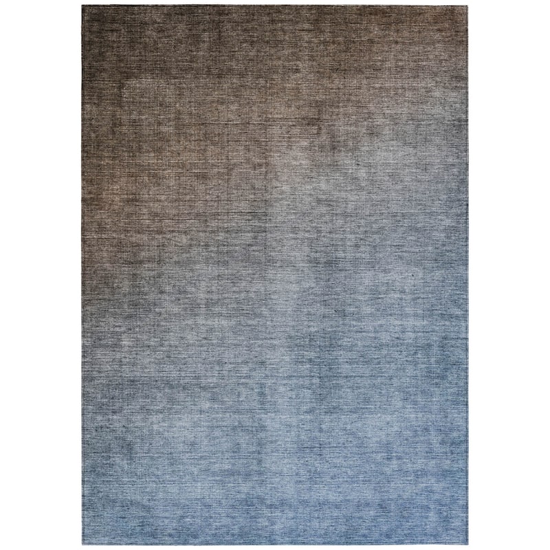 Machine Washable Indoor/ Outdoor Modern Ombre Chantille Rug