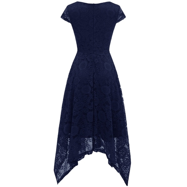 navy blue handkerchief dress