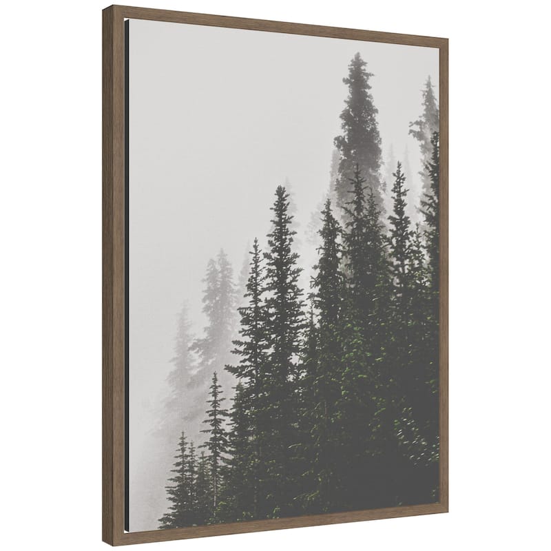 Kate and Laurel Sylvie Framed Canvas Tree Top Mountains by Alicia Abla - Brown