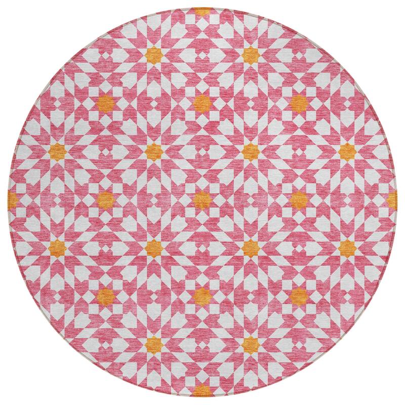 HomeRoots Floral Medallion Transitional Rectangle Outdoor Rug