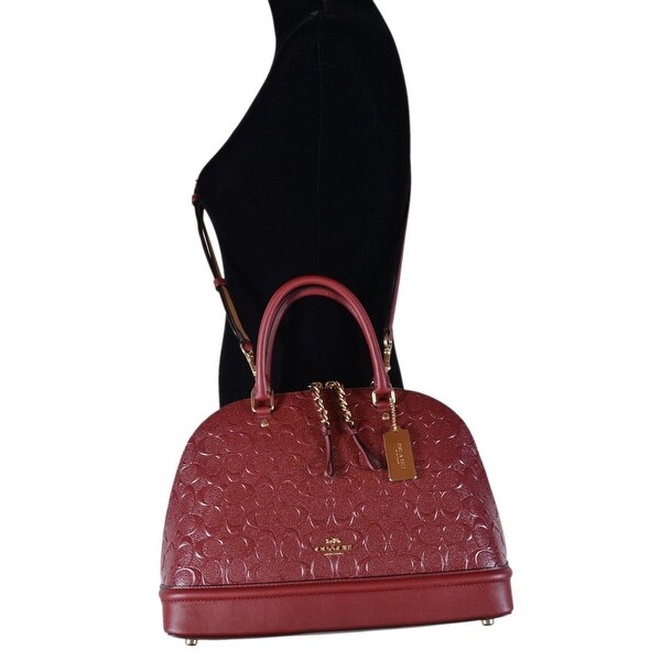 coach burgundy patent leather bag