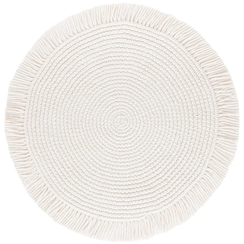 SAFAVIEH Hand-Woven Braided Maritha Country Wool Rug - 4' Round - Ivory