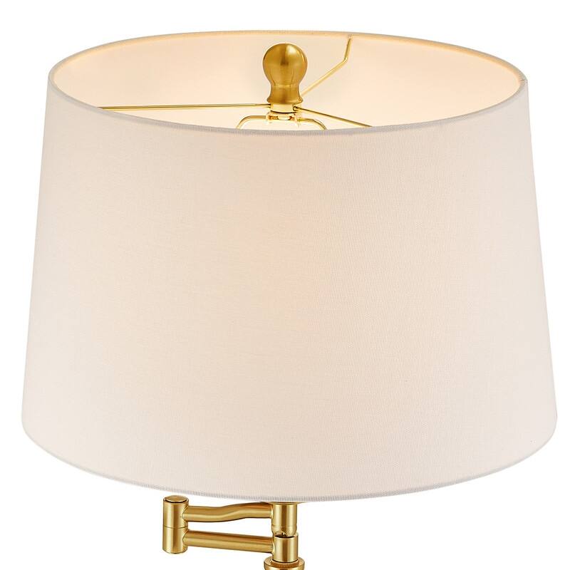 KAWOTI 61.5inch Swing Arm Floor Lamp with Marble Base