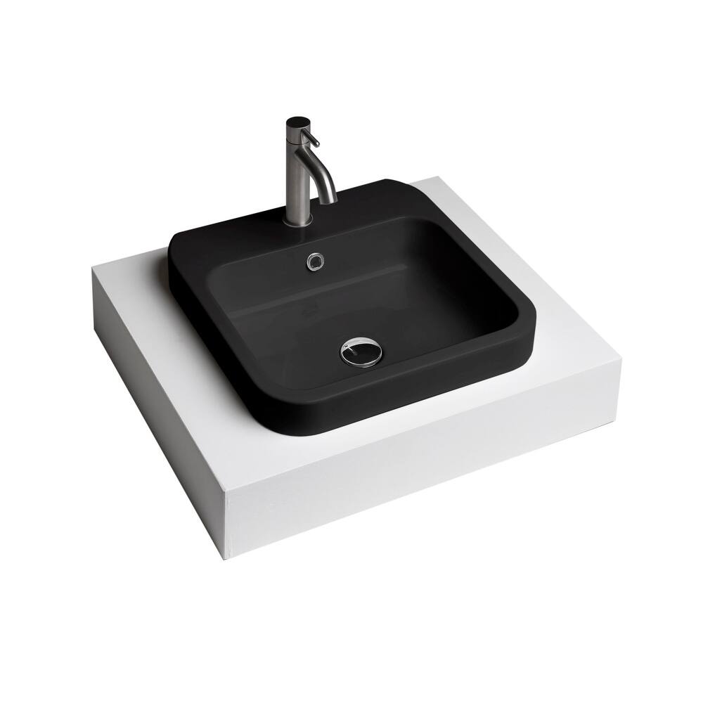 WS Bath Collections Cosa 18-7/8" Square Ceramic Vessel Bathroom Sink