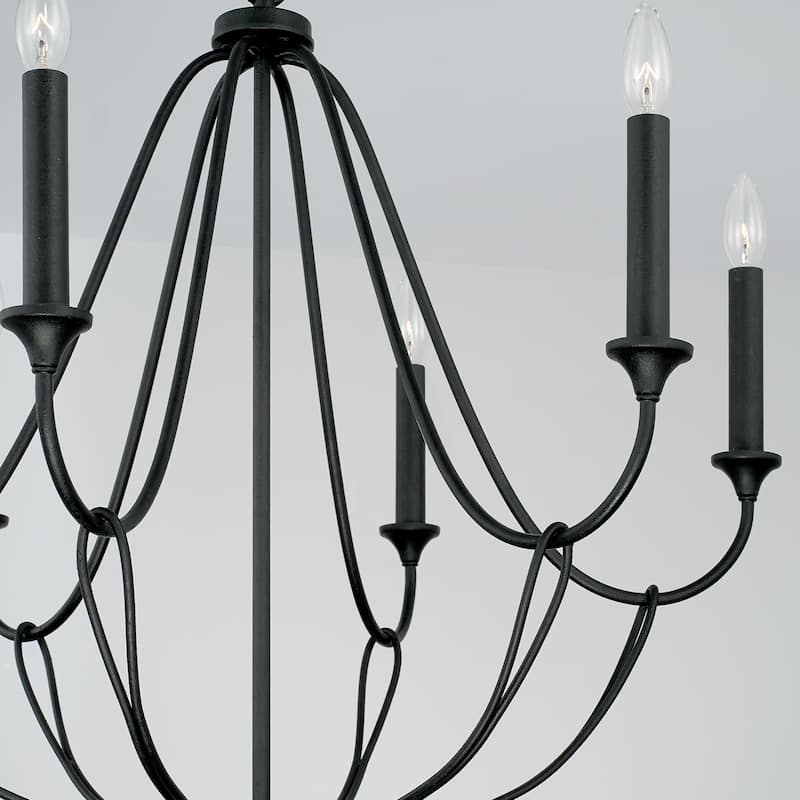 Bentley 30" 6-light Black Iron Chandelier