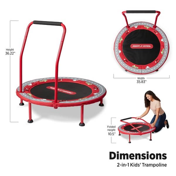 2-in-1 Kids' Trampoline in Red