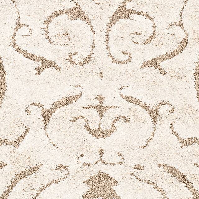 SAFAVIEH Florida Shag Honey Ornate Damask 1.2-inch Thick Rug