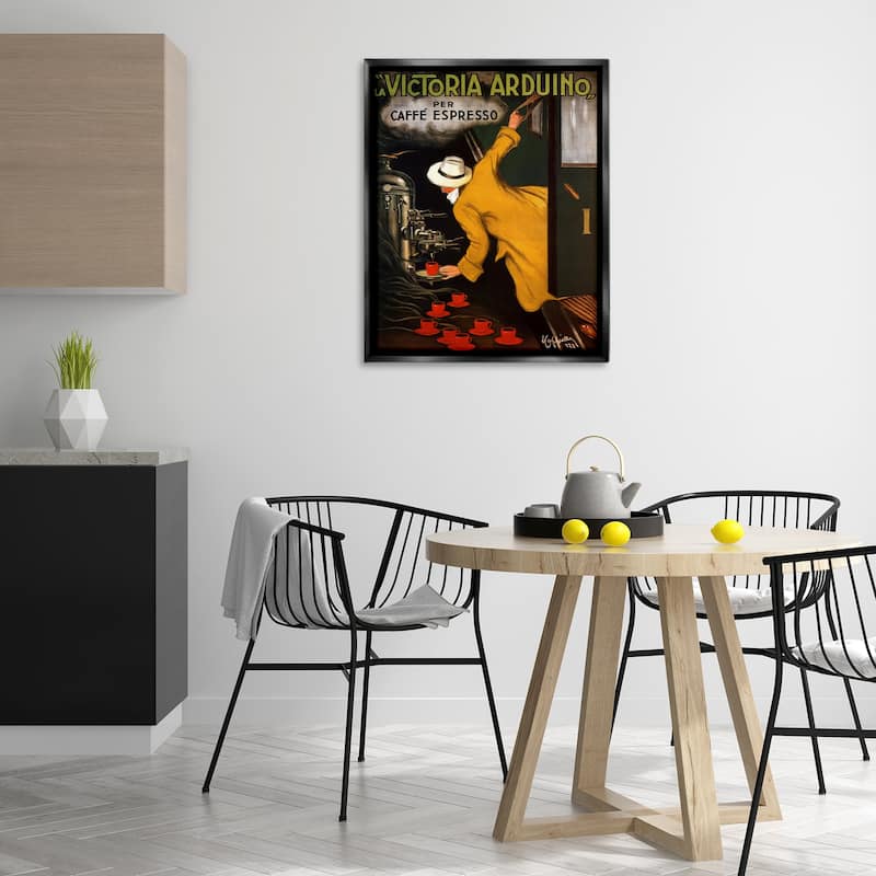 Stupell Vintage Espresso Advertisement Framed Floater Canvas Wall Art Design By Marcus Jules