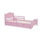 preview thumbnail 7 of 46, Twin/Full Size Wood Platform Bed with Half Guardrails on Both Sides, Modern Design Kids Storage Bed Frame with 2 Drawers