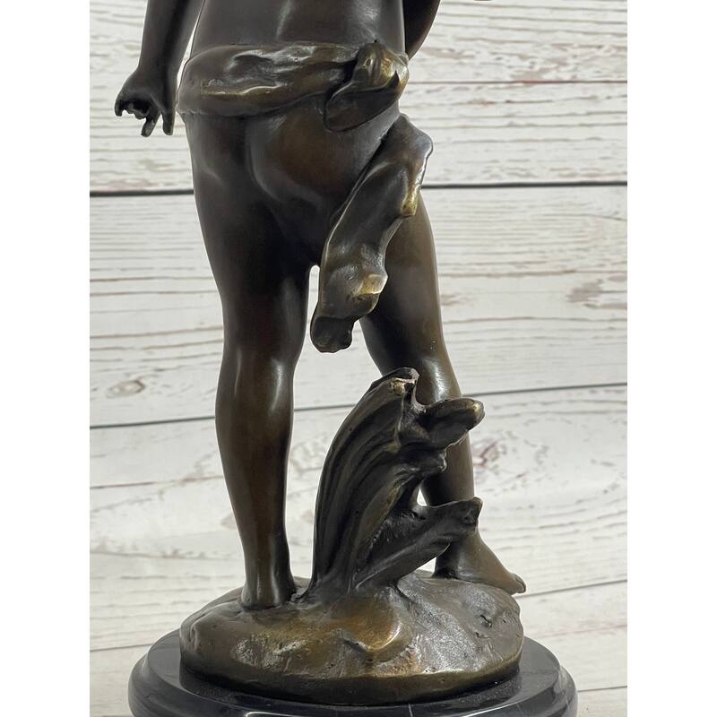 Signed Moreau Young Boy With Banjo Music Musician Clic Bronze Sculpture