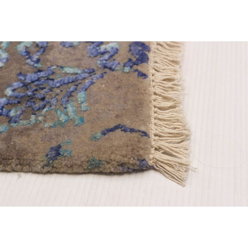 ECARPETGALLERY Hand-knotted Heritage Taupe Silk, Wool Rug - 8'0 x 10'0