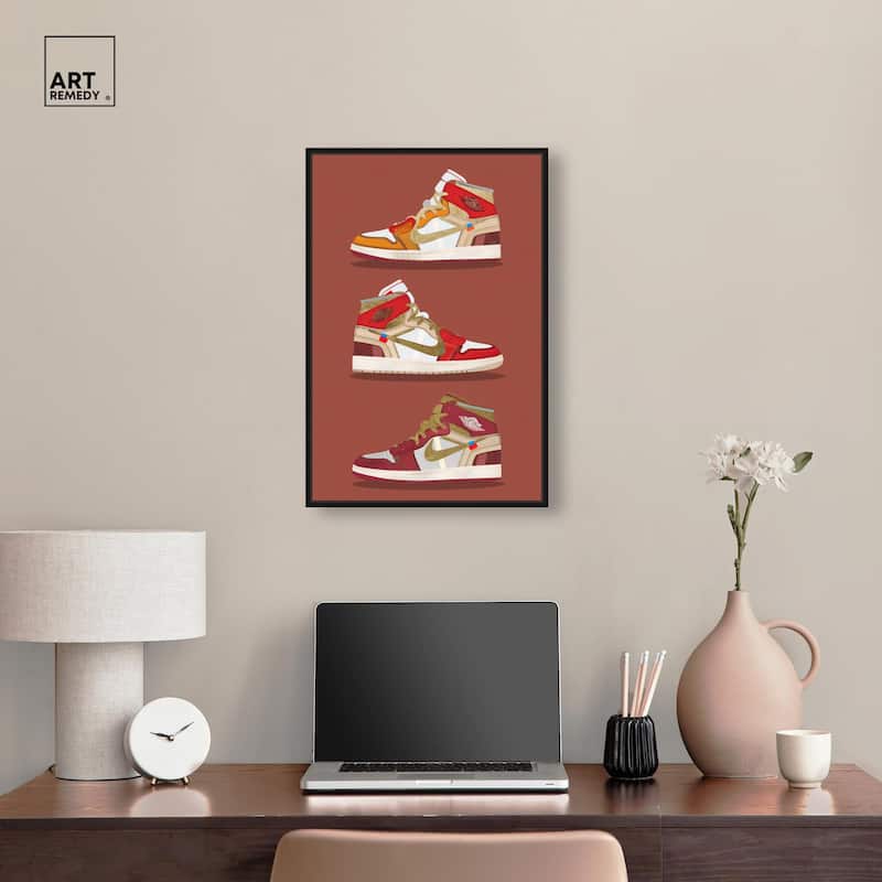 Sneaker Lineup Red Canvas by Art Remedy