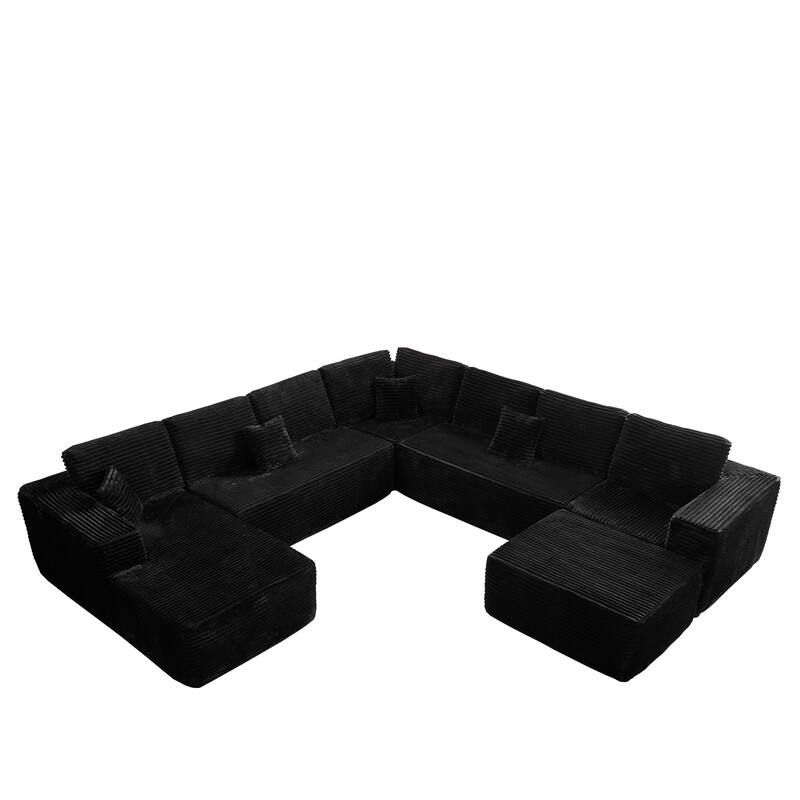 OVIOS 5-Piece Arced Plush Modular Sofa Set